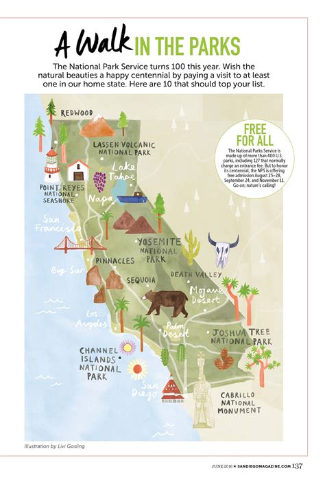 MAP of National Parks in California